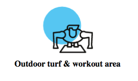 outdoor turf and workout area