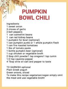 pumpkin bowl chili recipe