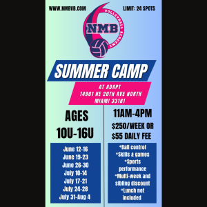 Volleyball Summer Camp ages 10-16